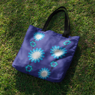 Retro Floral Garland Tote Bag