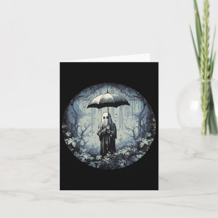 Retro Floral Ghost Vintage Halloween Ghost In The Card