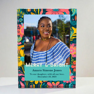 Retro Floral Gifts for African American Daughter Photo Block