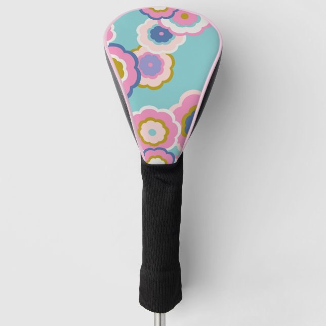 Retro Floral Golf Head Cover (Front)