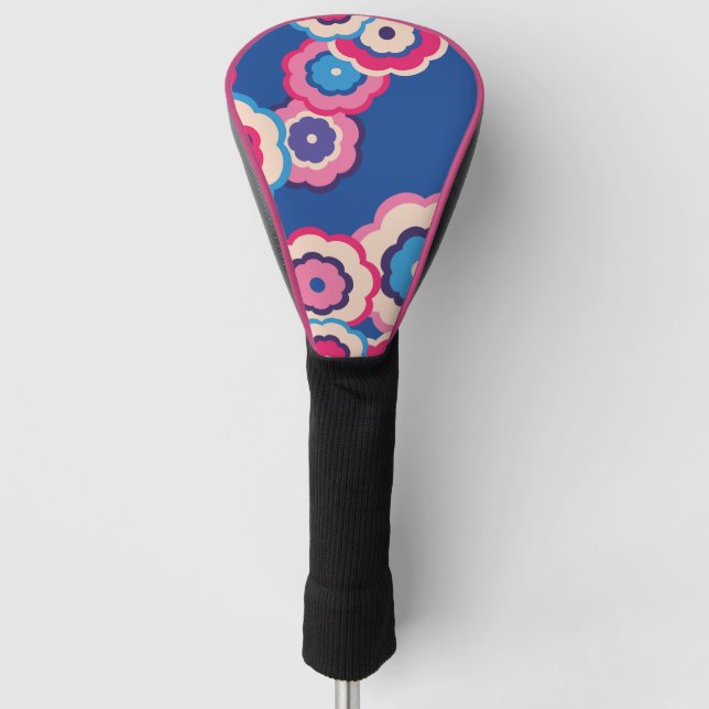 Retro Floral Golf Head Cover (Front)