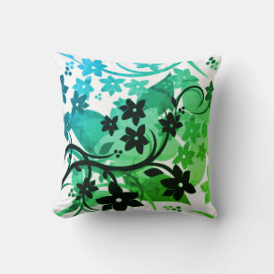 [Retro Floral] Greenleaf Botanical Graphic Design Cushion