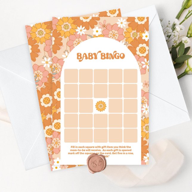 Retro floral groovy baby bingo (Creator Uploaded)