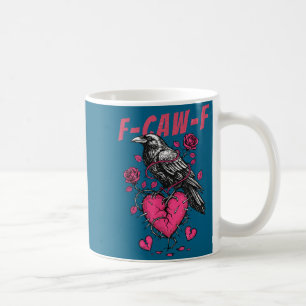 Retro Floral Heart Raven F-caw-f Anti Valentin's D Coffee Mug