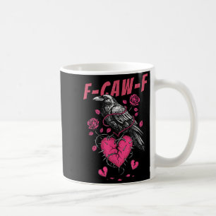 Retro Floral Heart Raven F-caw-f Anti Valentins Da Coffee Mug