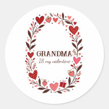 Retro Floral Heart Valentine Custom Grandma Mom
