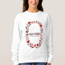 Retro Floral Heart Valentine Custom Grandma Mom