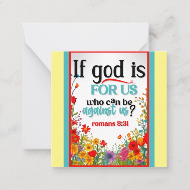 Retro Floral Inspirational   Card (Front)