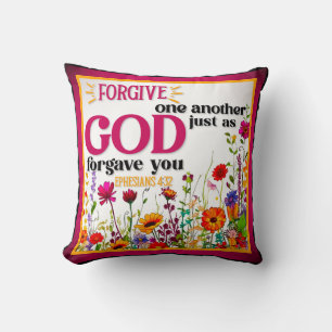 Retro Floral Inspirational Cushion