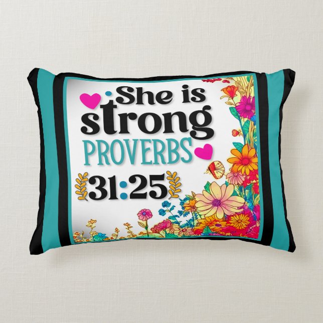 Retro Floral Inspirational Decorative Cushion (Front)