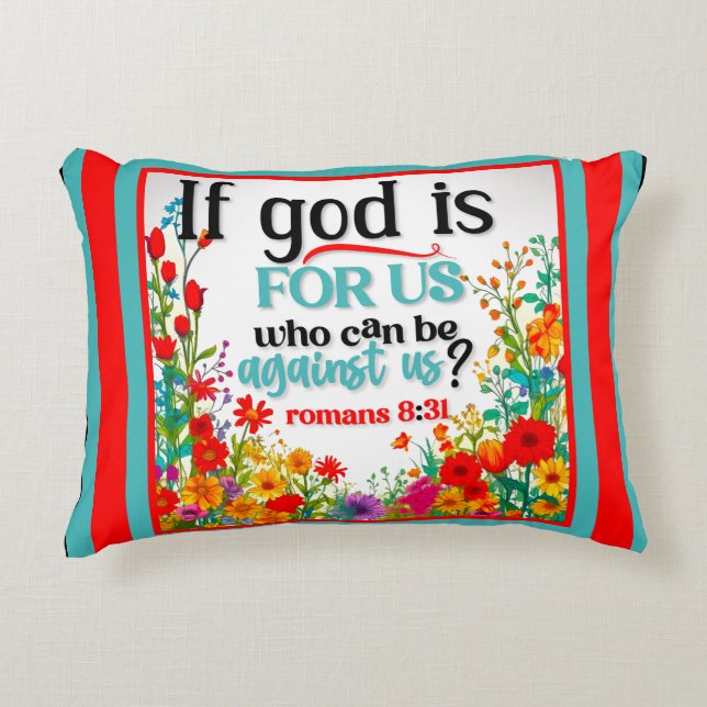 Retro Floral Inspirational Decorative Cushion (Front)