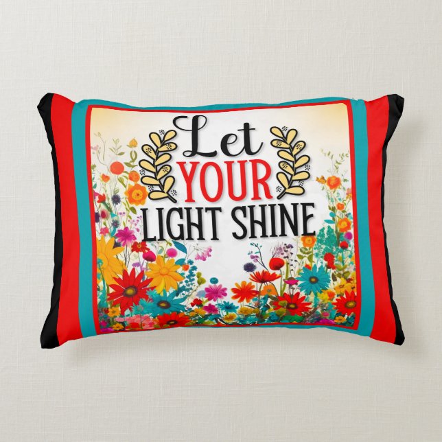 Retro Floral Inspirational Decorative Cushion (Front)
