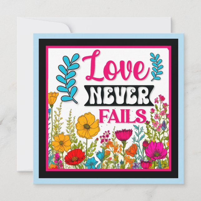 Retro Floral Inspirational   Holiday Card (Front)