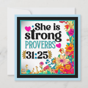 Retro Floral Inspirational   Holiday Card