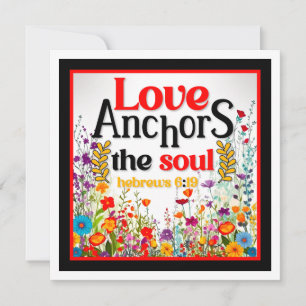 Retro Floral Inspirational   Holiday Card