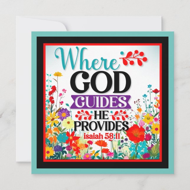 Retro Floral Inspirational   Holiday Card (Front)