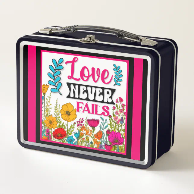 Reflection Lunch Box Retro Floral Inspirational Metal Lunch Box | Zazzle