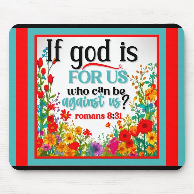 Retro  Floral Inspirational Mousepad (Front)