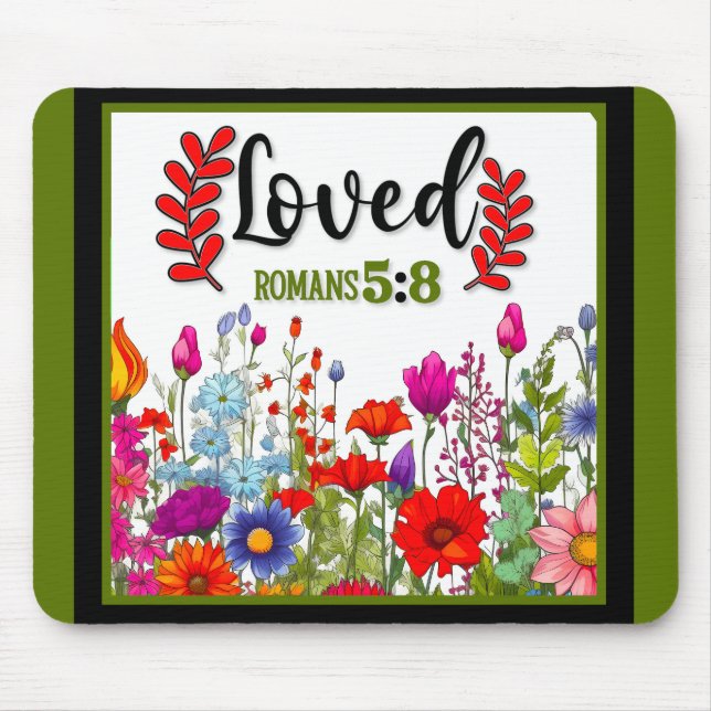 Retro  Floral Inspirational Mousepad (Front)