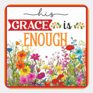 Retro Floral Inspirational  Square Sticker