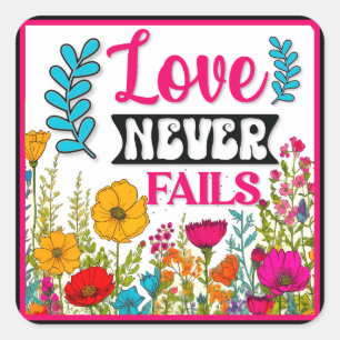 Retro Floral Inspirational Square Sticker