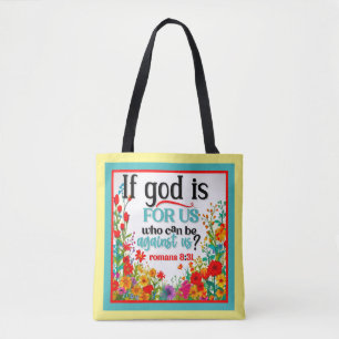 Retro Floral Inspirational Tote Bag
