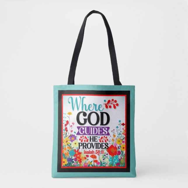 Retro Floral Inspirational   Tote Bag (Front)
