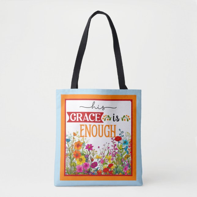 Retro Floral Inspirational   Tote Bag (Front)