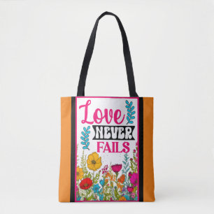 Retro Floral Inspirational   Tote Bag