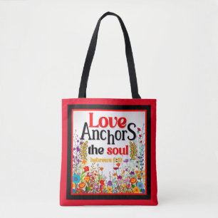 Retro Floral Inspirational   Tote Bag