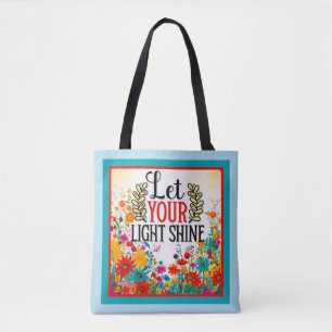 Retro Floral Inspirational   Tote Bag