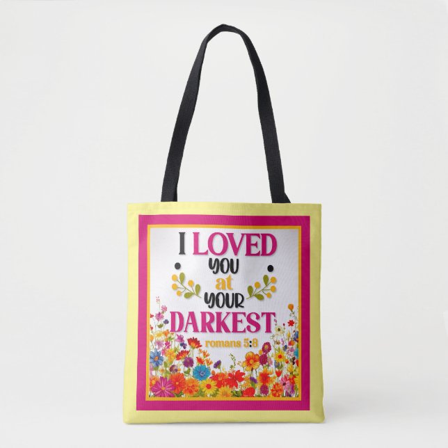 Retro Floral Inspirational   Tote Bag (Front)
