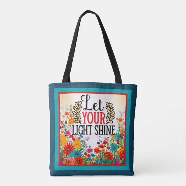 Retro Floral Inspirational   Tote Bag (Back)