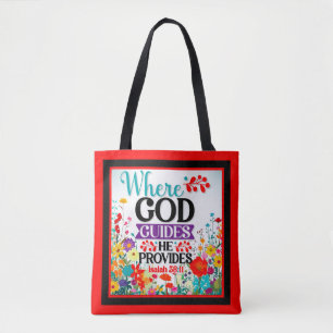 Retro Floral Inspirational Tote Bag