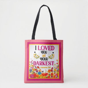 Retro Floral Inspirational Tote Bag