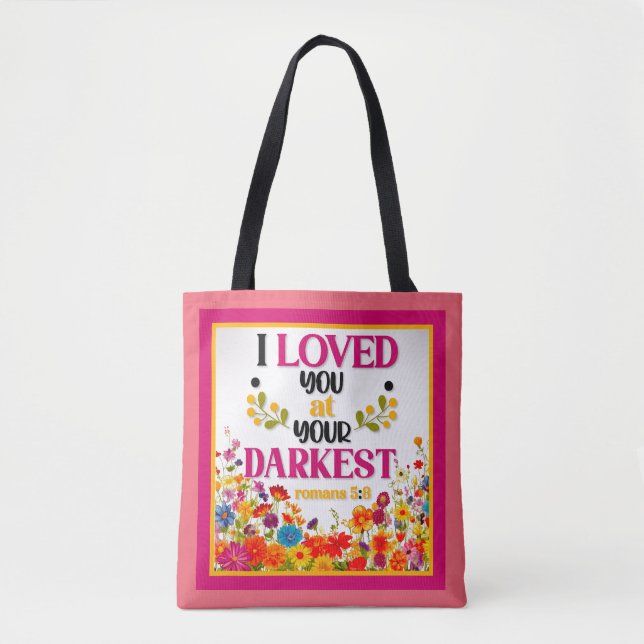 Retro Floral Inspirational   Tote Bag (Front)