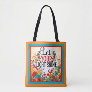 Retro Floral Inspirational Tote Bag