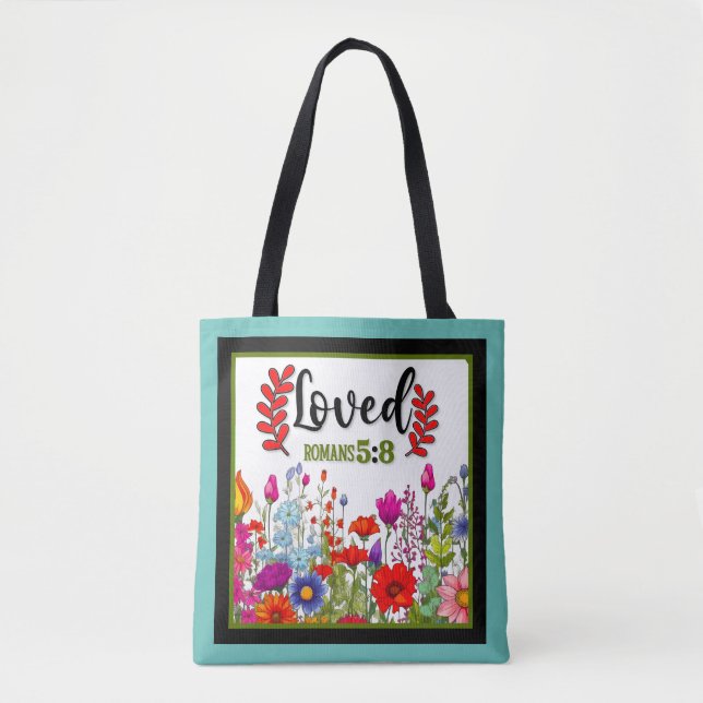 Retro Floral Inspirational   Tote Bag (Front)