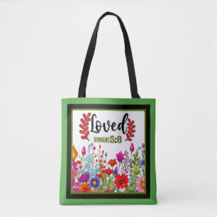 Retro Floral Inspirational   Tote Bag