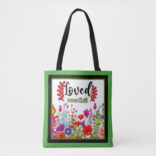 Retro Floral Inspirational   Tote Bag (Front)