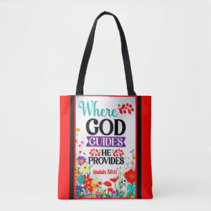 Retro Floral Inspirational Tote Bag