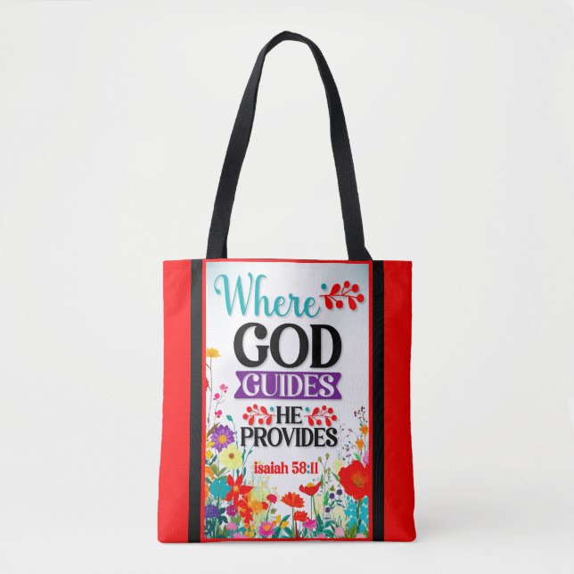 Retro Floral Inspirational   Tote Bag (Front)