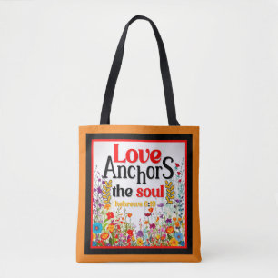 Retro Floral Inspirational   Tote Bag