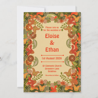 Retro Floral Invitation