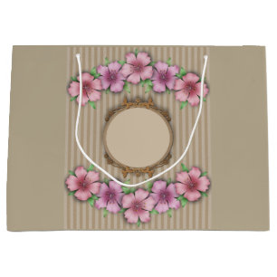 Retro , floral large gift bag