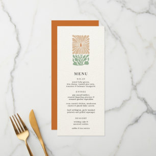 Retro Floral Logo Wedding Menu