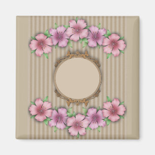 Retro , floral magnet
