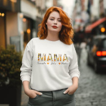 Retro Floral "MAMA" Sweatshirt with Kids' Names