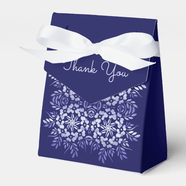 Retro Floral Mandala Favour Box (Front Side)
