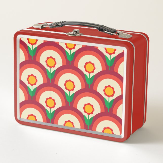 Retro Floral Metal Lunchbox (Front)